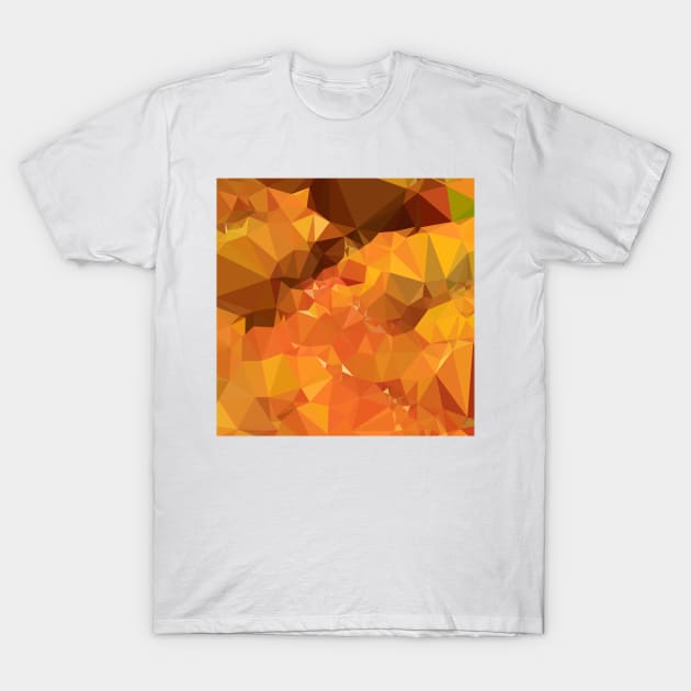 Harvest Gold Abstract Low Polygon Background T-Shirt by retrovectors